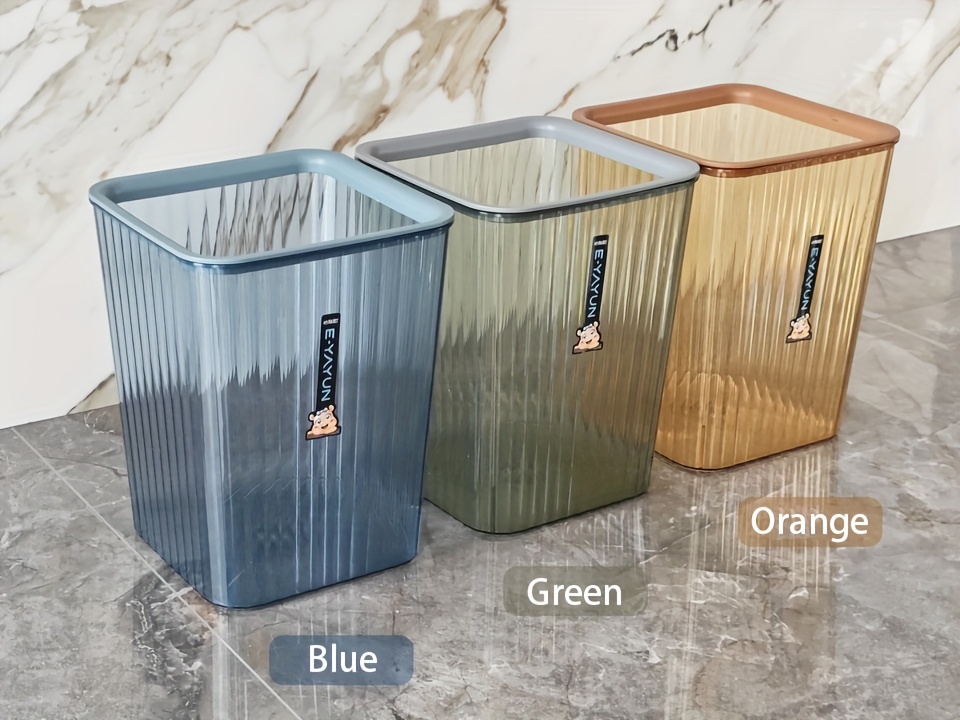 1pc large capacity good looking trash can simple pleated creative trash can plastic waste paper bucket garbage bin for bathroom living room bedroom and   use without Product details 4