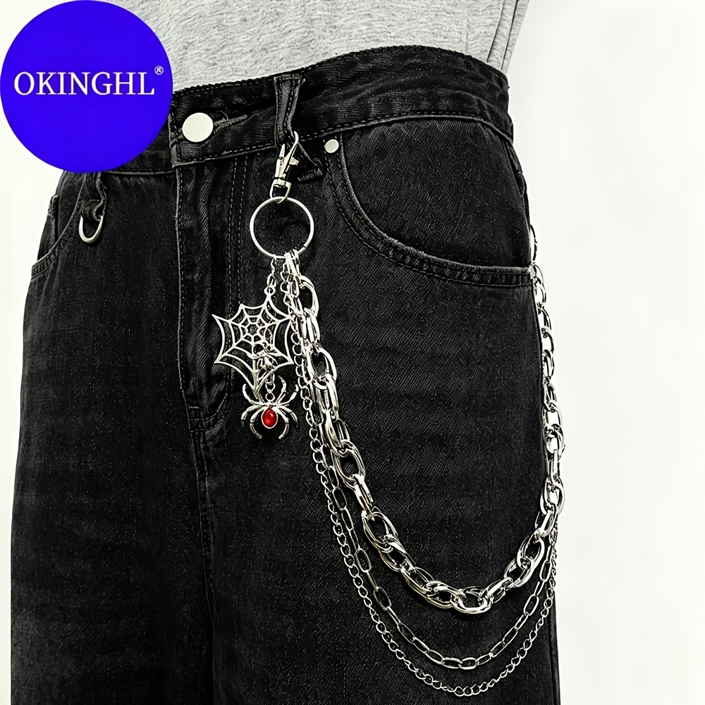 TEMU Hip-hop/punk-style Decorative Belt Featuring A Cool, Retro-inspired Spider-themed Chain; A Stylish Y2k Accessory Suitable For All Genders, With