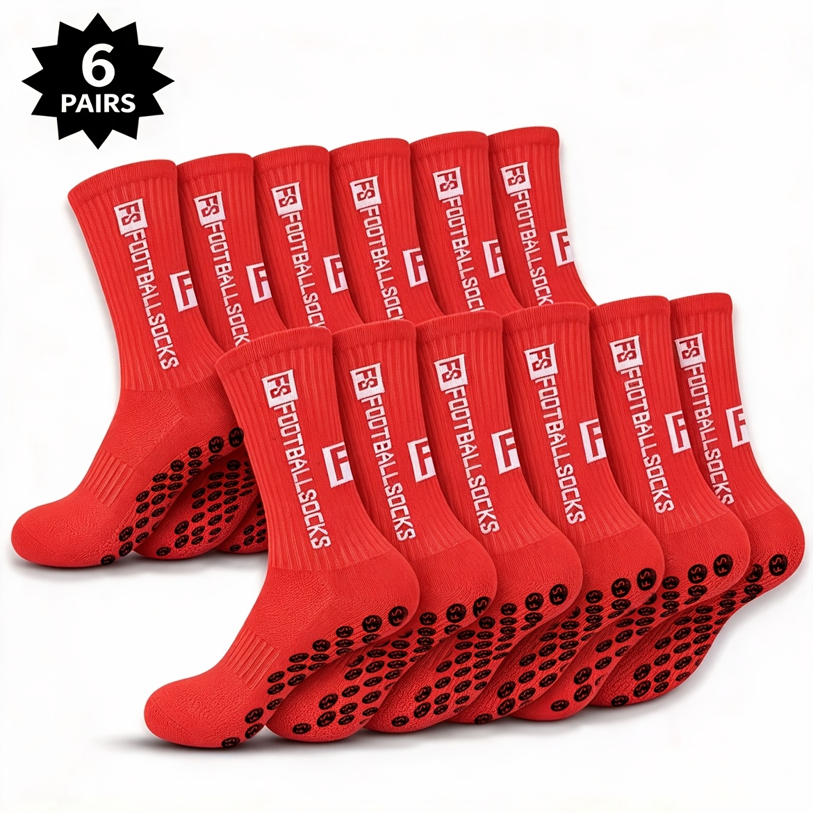 TEMU Calcetines deportivos de 6 , unisex, antideslizantes, adecuados para fútbol, baloncesto, béisbol, , fútbol americano, ciclismo, correr,