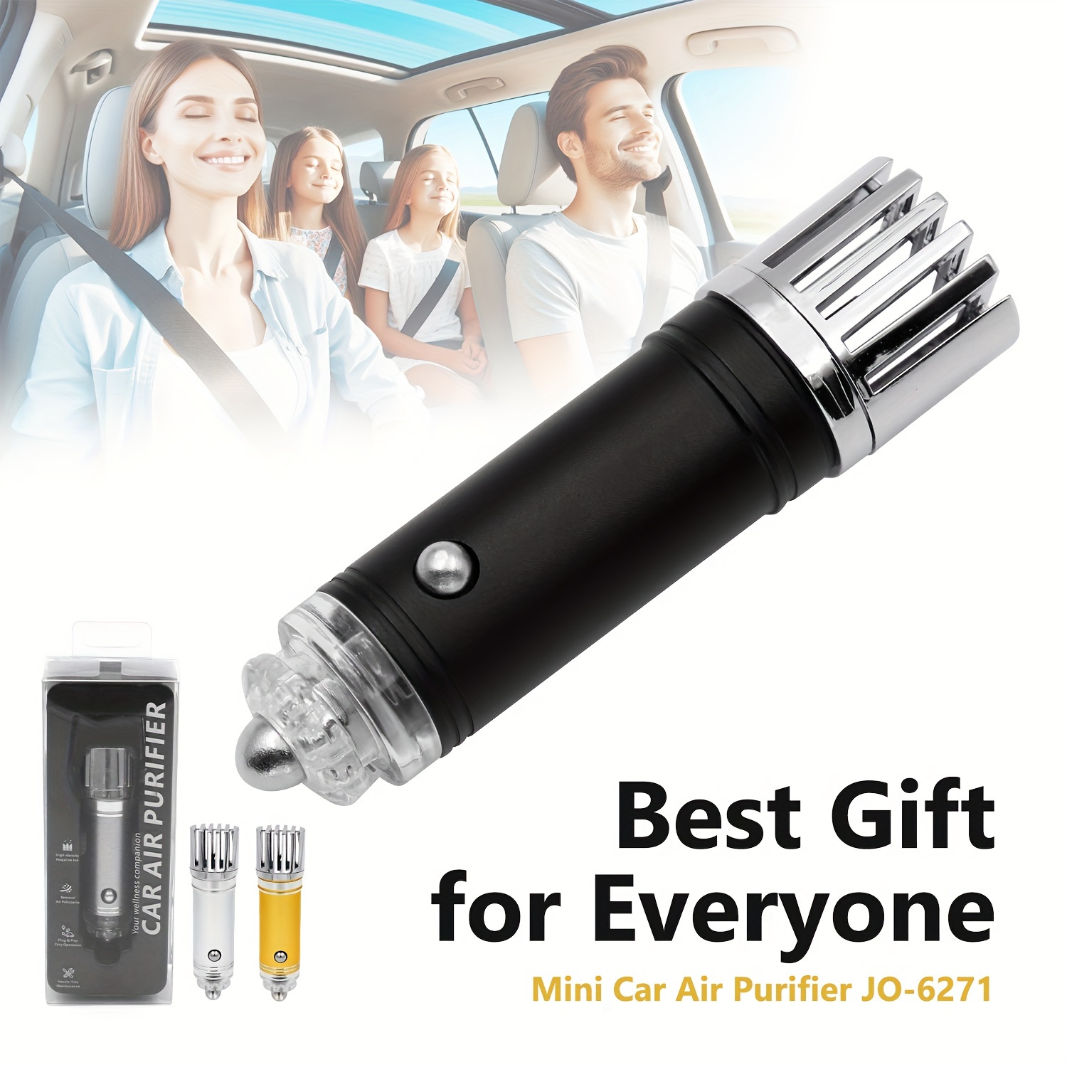  mini car  jo 6271 12v plug in negative ion freshener removes smoke pm2 5 pollen allergens   ideal for rvs cars perfect gift Product details 4