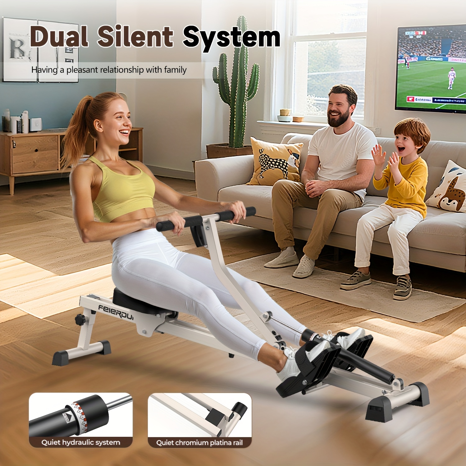 Rowing Machine Quiet Exercise Equipment For Apartments Home Gym