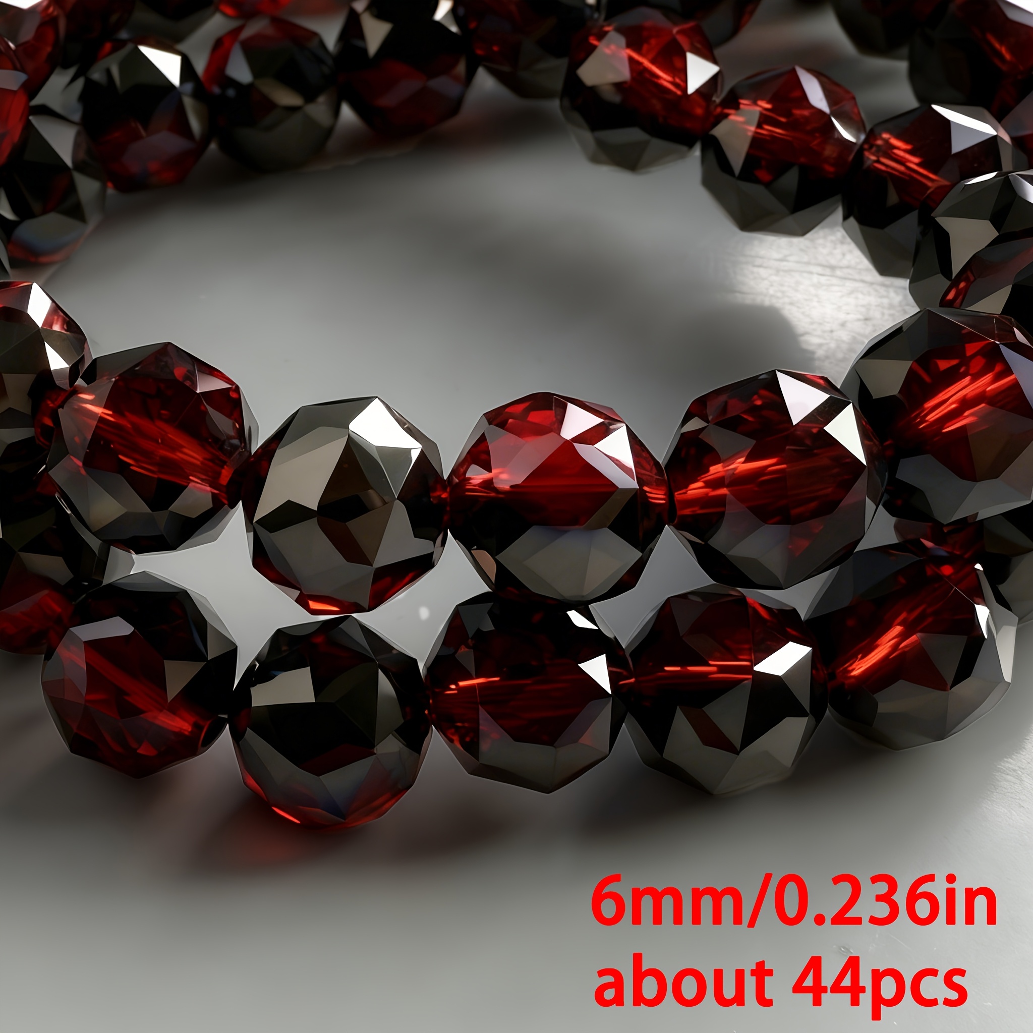 Image of Beads & Bead Assortments Approximately 44/30/26/16pcs In 6/8/10/12 Mm, Vibrant And And Black Glass Flower Ball Beads, Suitable For Bracelets, Necklaces, Craft Additions, And Jewelry Making