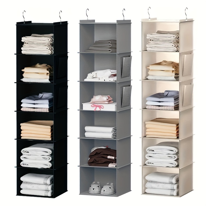 

Space-saving Hanging Storage Organizer For Clothes, Shoes, Socks, Plush Toys - & Foldable Design In Black/grey, Ideal For Wardrobes & , Shoe Storage Organizer, Hanging Shoe Organizers