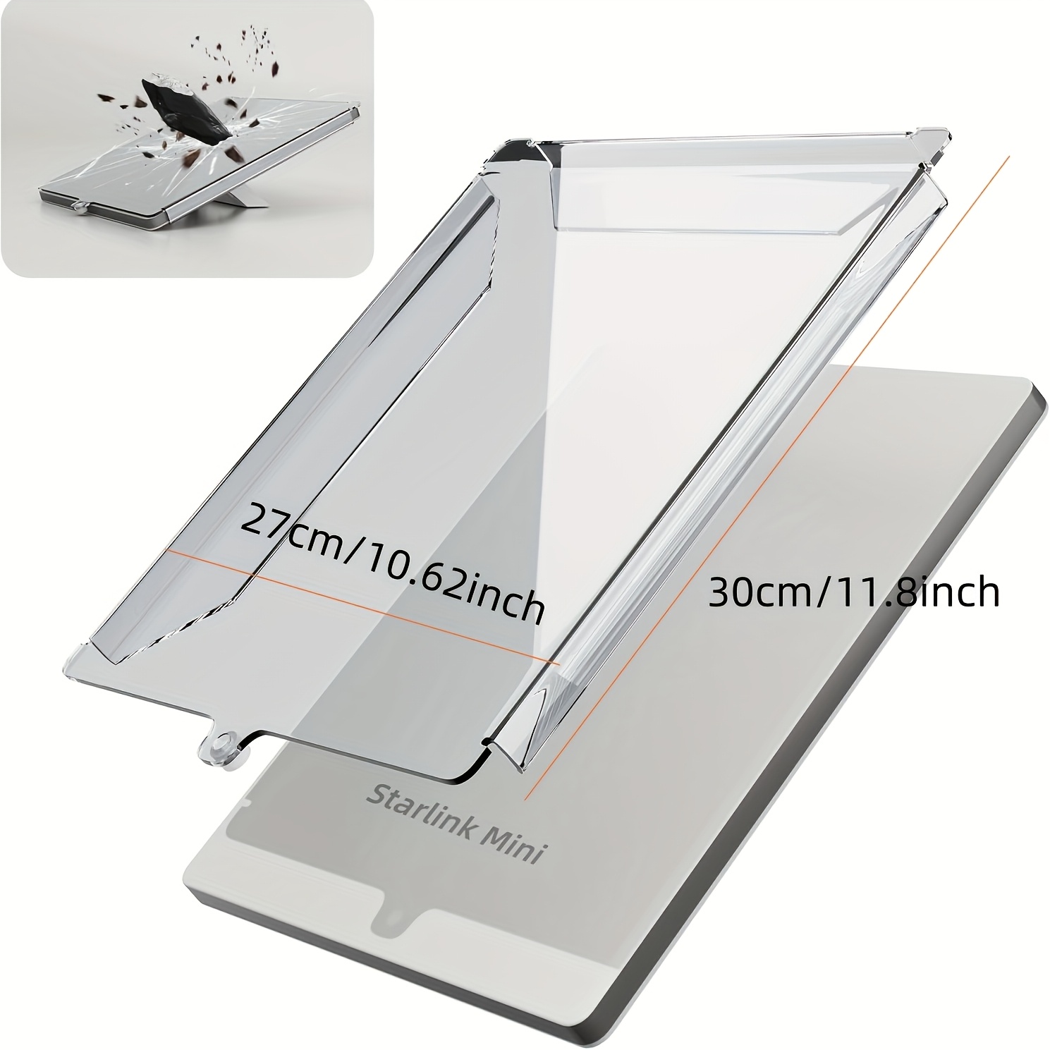 Pour Starlink mini Couverture de protection | Coque de protection en acrylique pour mini antenne de protection contre les grêlons et les roches, mode d'alimentation non chargé