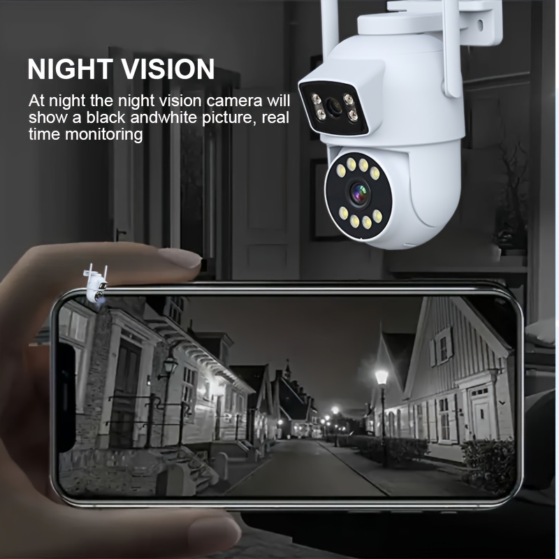 360 Degree Dual-Lens WiFi Security Camera with 1080P HD Video, Intelligent Motion Detection, Two-Way Audio, USB Powered, Compatible with Smartphones, Round Shape - No Battery Required details 6