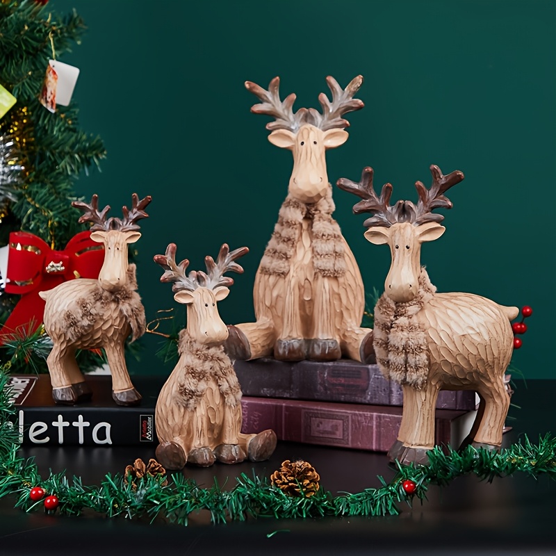 

1pc Resin Reindeer Figurine, Room Decor, For Christmas, Thanksgiving, Valentine's Day & More, With No Electricity Required