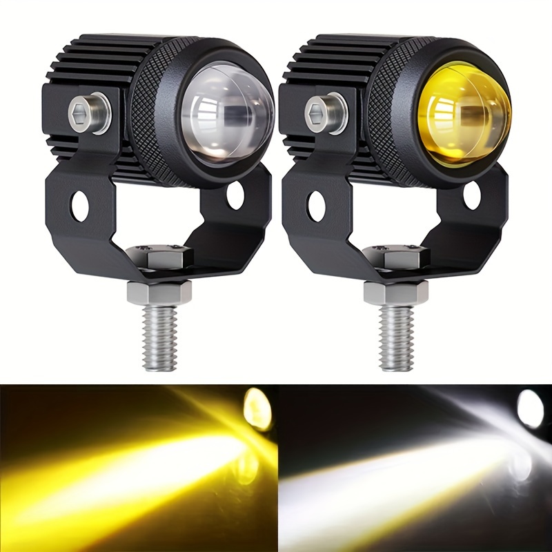 TEMU 2pcs Led Driving Lights, 60w 40000lm High Low Beam White And Amber Lights For Compatible With Tractor Truck Atv Utv Suv Boat Etc. Dc12-36v