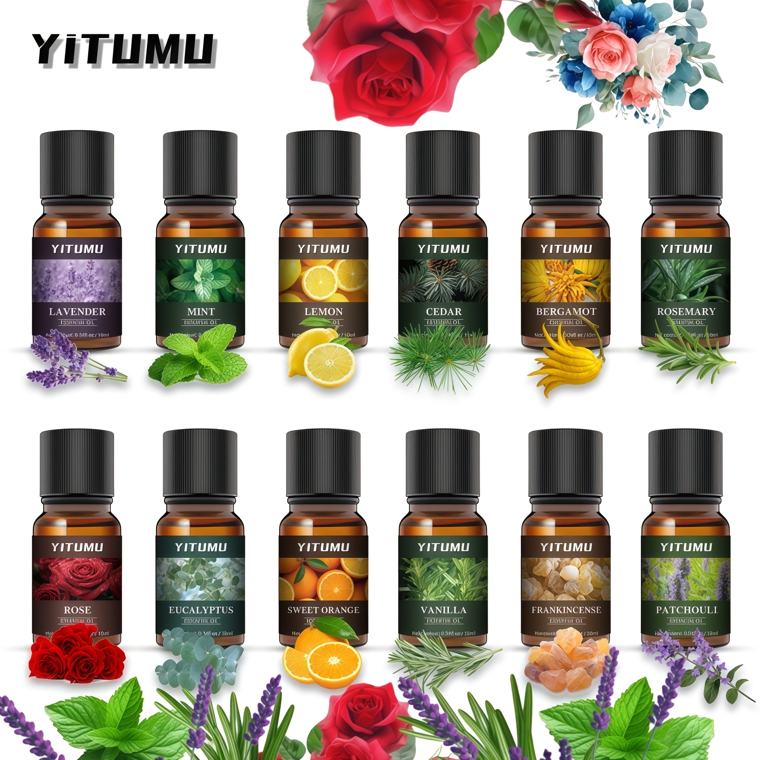   essential oils set fragrance oil for oil diffusers humidifier car air freshener and making candles 4 x 10ml     rosemary   etc   of fragrance essential oils holiday gifts