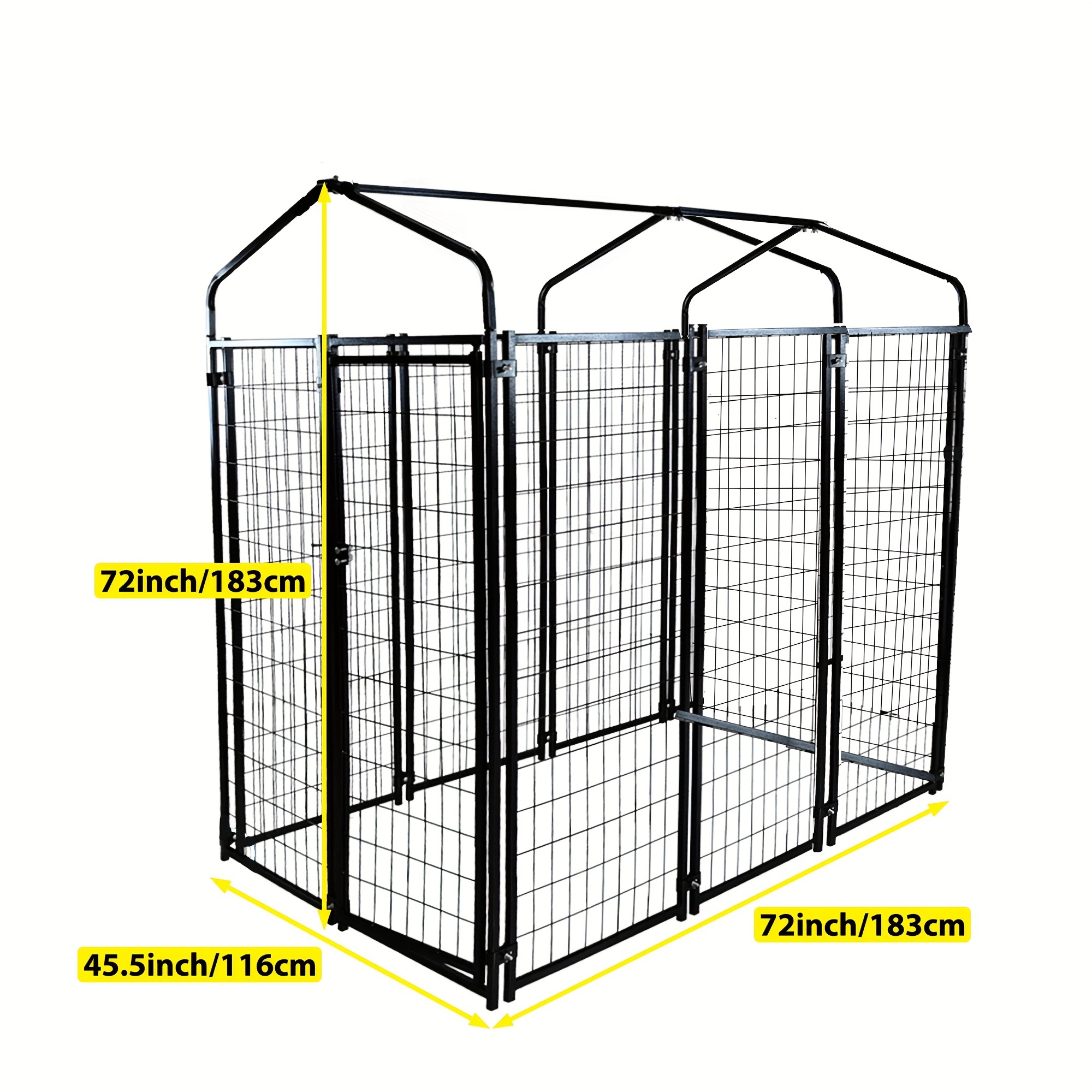 Large Dog Kennels Outdoor, Welded Wire Dog House With Roof&* Heavy Duty  Galvanized With Dog Enclosures For Outside Back