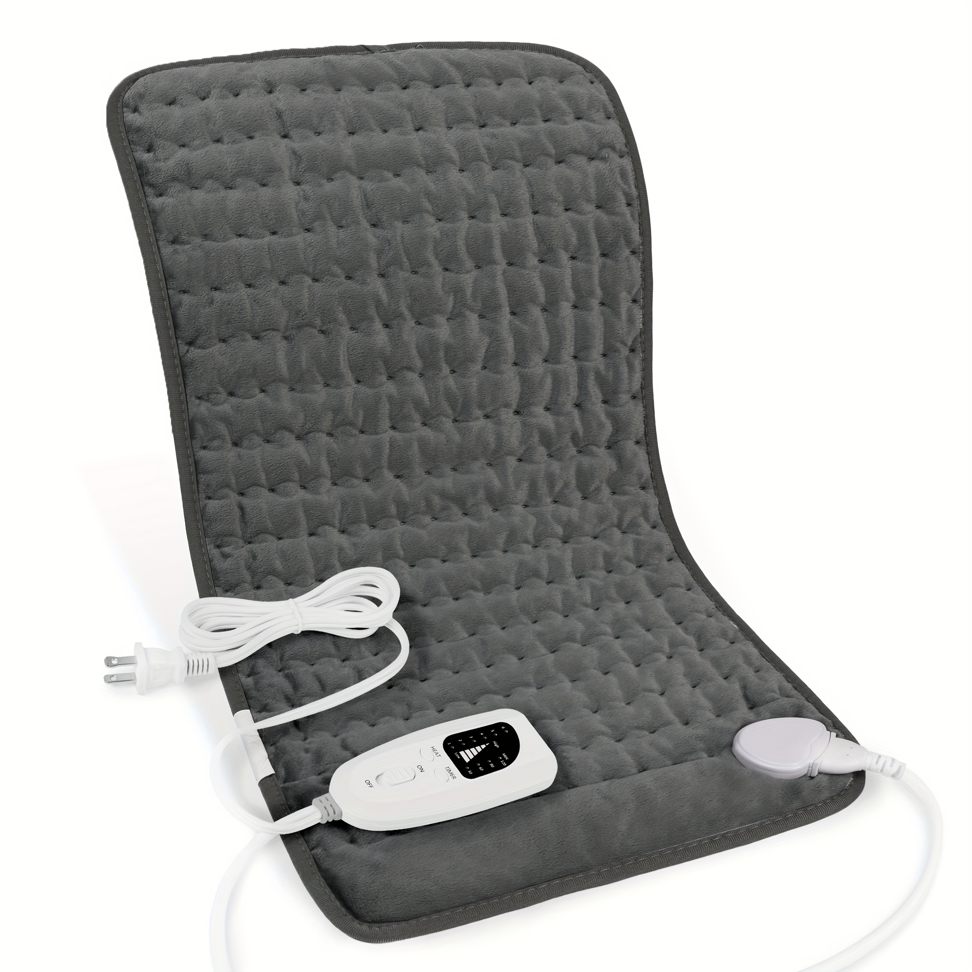 TEMU Xxxl Extra Large Heating Pad, Size ×20in, 33in×17in, 24in×12in, 6 Temperature Levels And 4 Time Settings, Portable, Back, Neck, Shoulders And