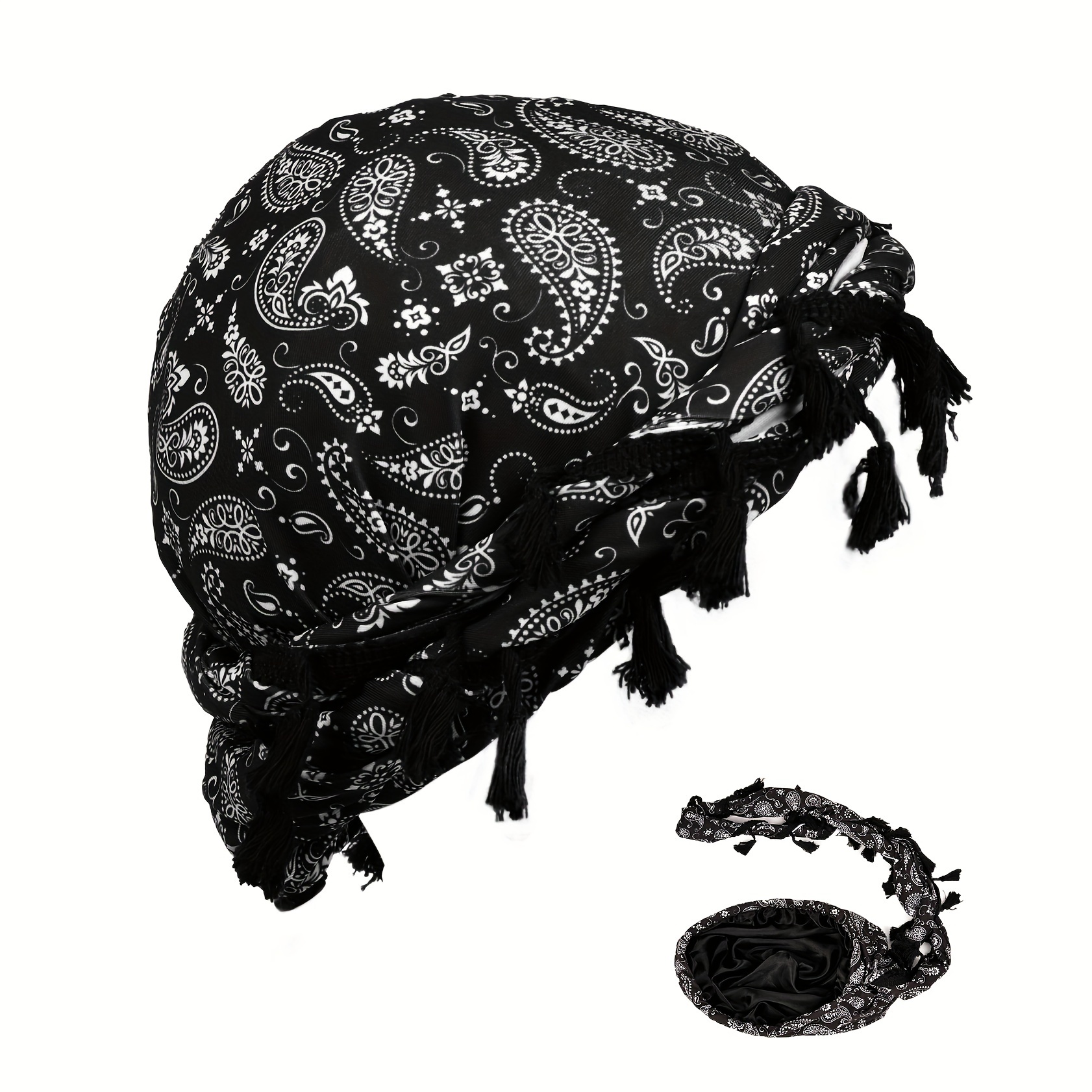chapeau turban imprimé - africain unisexe - chapeau de tête extensible respirant - bonnet arabe élastique avec détail de pompon Détails du produit 9