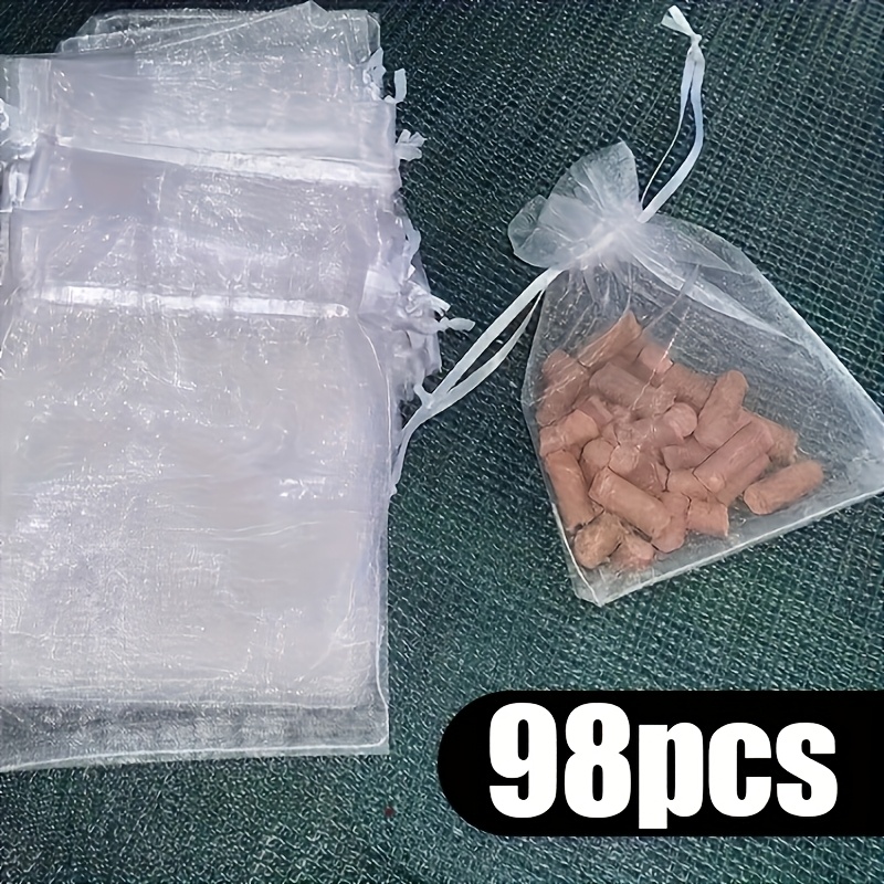 E-shop 98 Stück Entennetz-Organzabeutel, 3,0x4,0 Zoll - Klare Zugband-Geschenkverpackung, Schmuck- & Kosmetikaufbewahrung | Langlebige Tasche für