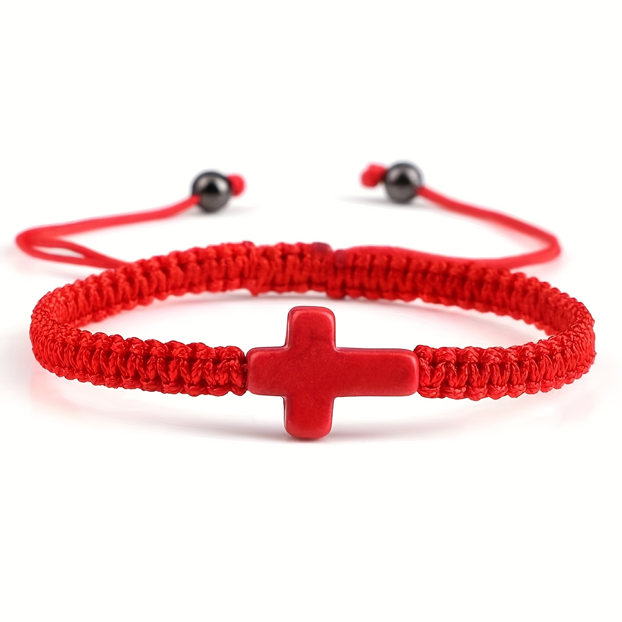 bohemian woven turquoise bracelet with ethnic cross adjustable cord