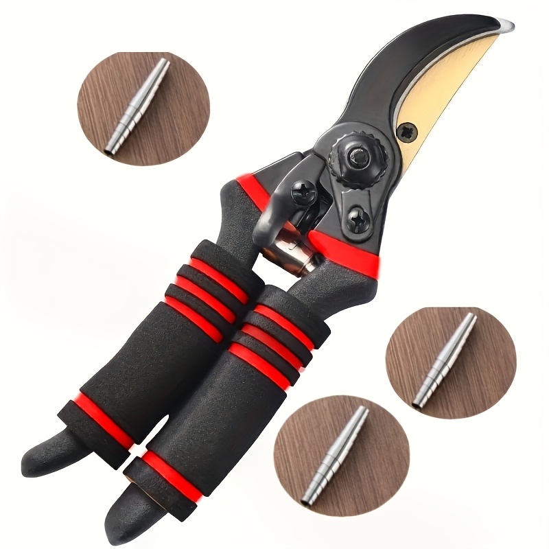 TEMU 4pcs Set Includes A Professional Titanium Alloy Gardening Pruning Shears 8.5 Inches And 3 Replaceable 304 Springs, With Titanium-plated -