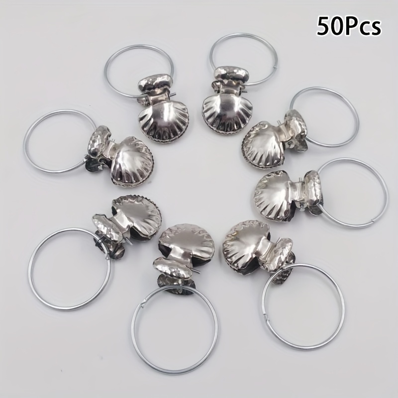Image of 50pcs With Rings Shell Curtain Clips, Sock Clips, Drapery Clips Hooks, Hardware Additions, Curtain Clips, Clips, Hanging Type, Curtain Decoration Hardware Additions