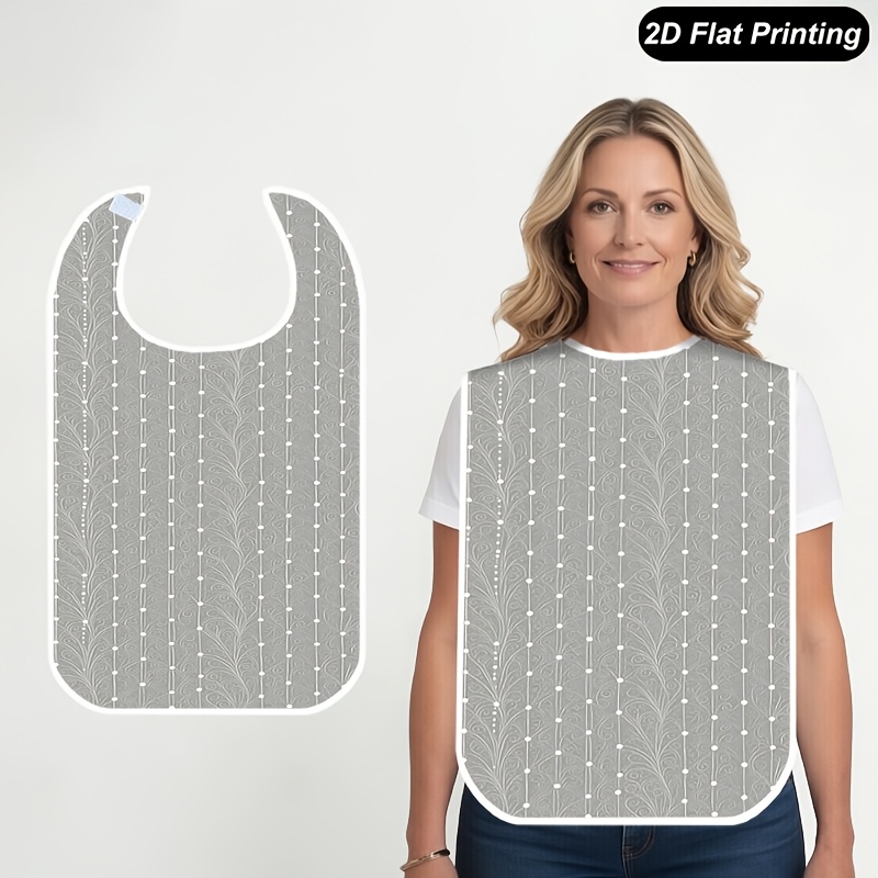 TEMU 1 bavoir pour adulte, texture tissée unie, motif imprimé plat 2D, bavoir de salle à manger pour adultes, convient , les restaurants, les