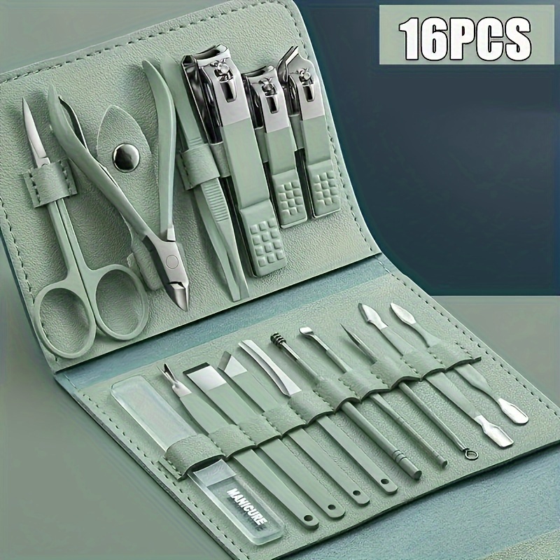 

16pcs/set High-quality Stainless Steel Nail Clipper Set That Includes All The Tools Needed For Trimming, Shaping, And Caring For Nails. Sturdy, Durable, Portable