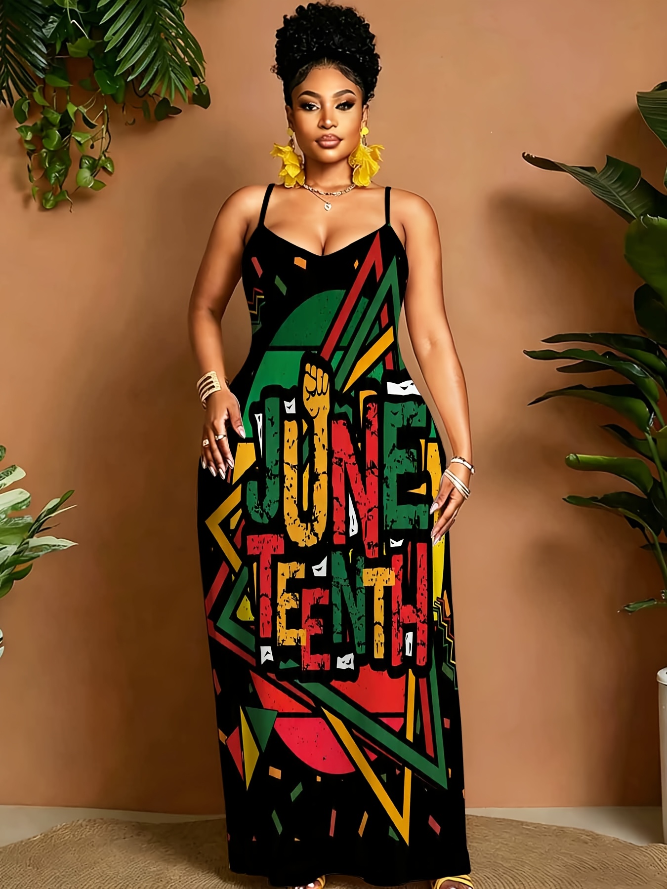 juneteenth dress for women Hope & Wonder Womens Plus Sleeveless Maxi Celebrate and dress for the occasion in style Juneteenth Tshirt Dress