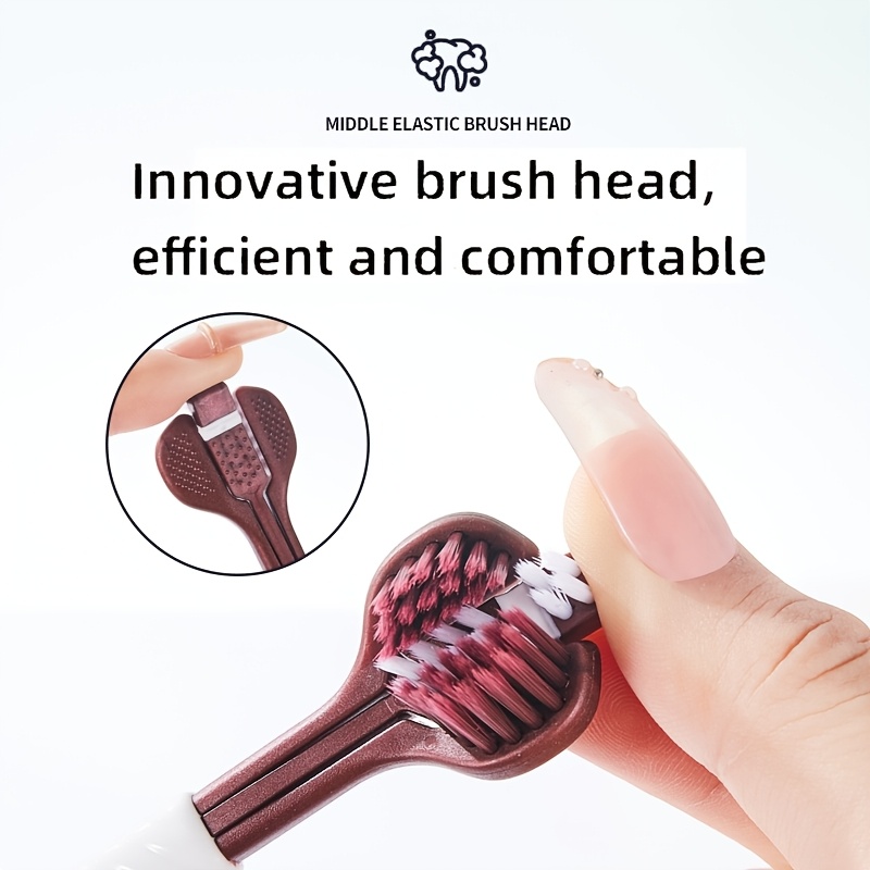 2-Pack Three Sided Toothbrush for Deep Cleaning