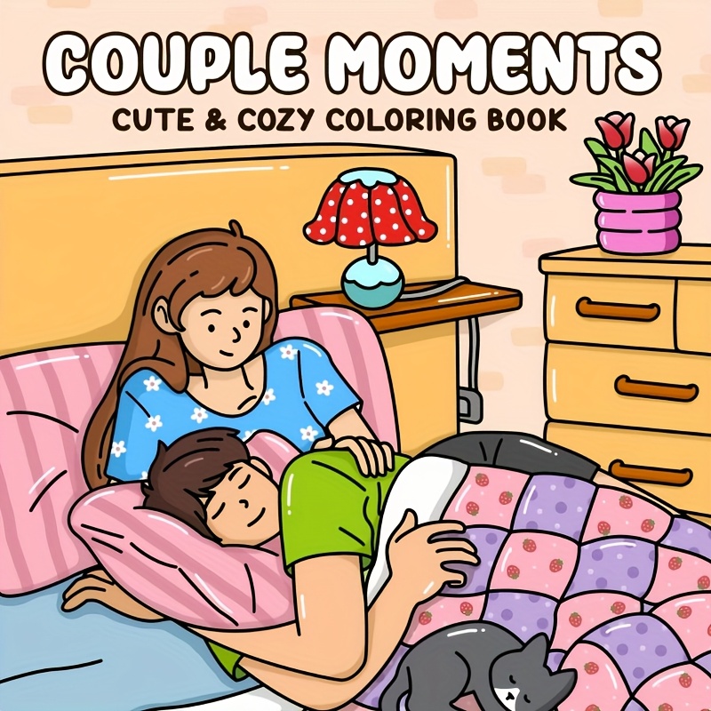 couples moment coloring book romantic stress relief activity with 24 intricate designs matte end and academic grid pages   couple relaxation bedtime connection or unwinding cute cozy illustrations
