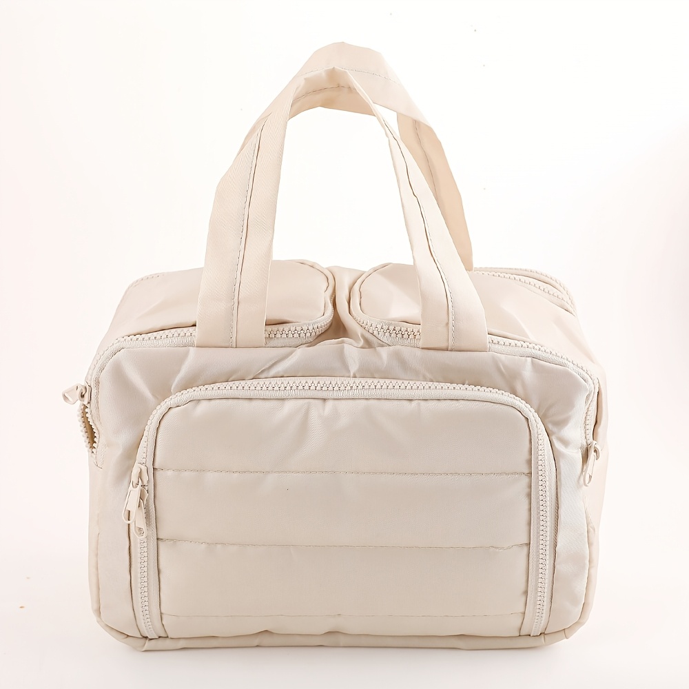 TEMU Neceser de Maquillaje de Abertura Ancha, Neceser Esponjoso de Gran Capacidad, Bolsa de Almacenamiento Portátil de Múltiples Capas para Viajes