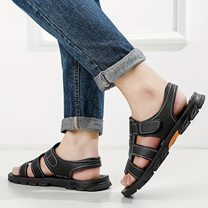 

Men's Vintage Open Toe Breathable Sandals, Comfy Non Slip Casual Durable Eva Sole Beach Water Shoes, Summer