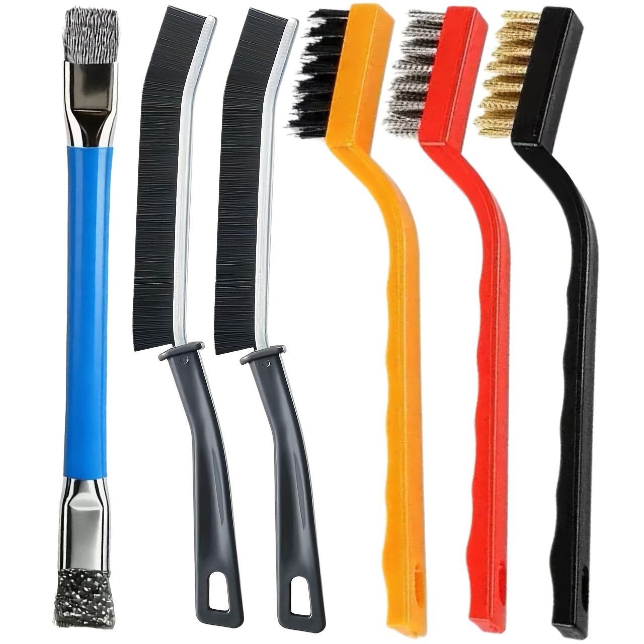 TEMU 6 brosses pour , brosse de nettoyage pour cuisinière de cuisine, petite brosse de nettoyage pour cuisinière à gaz profonde, brosse à fil de fer
