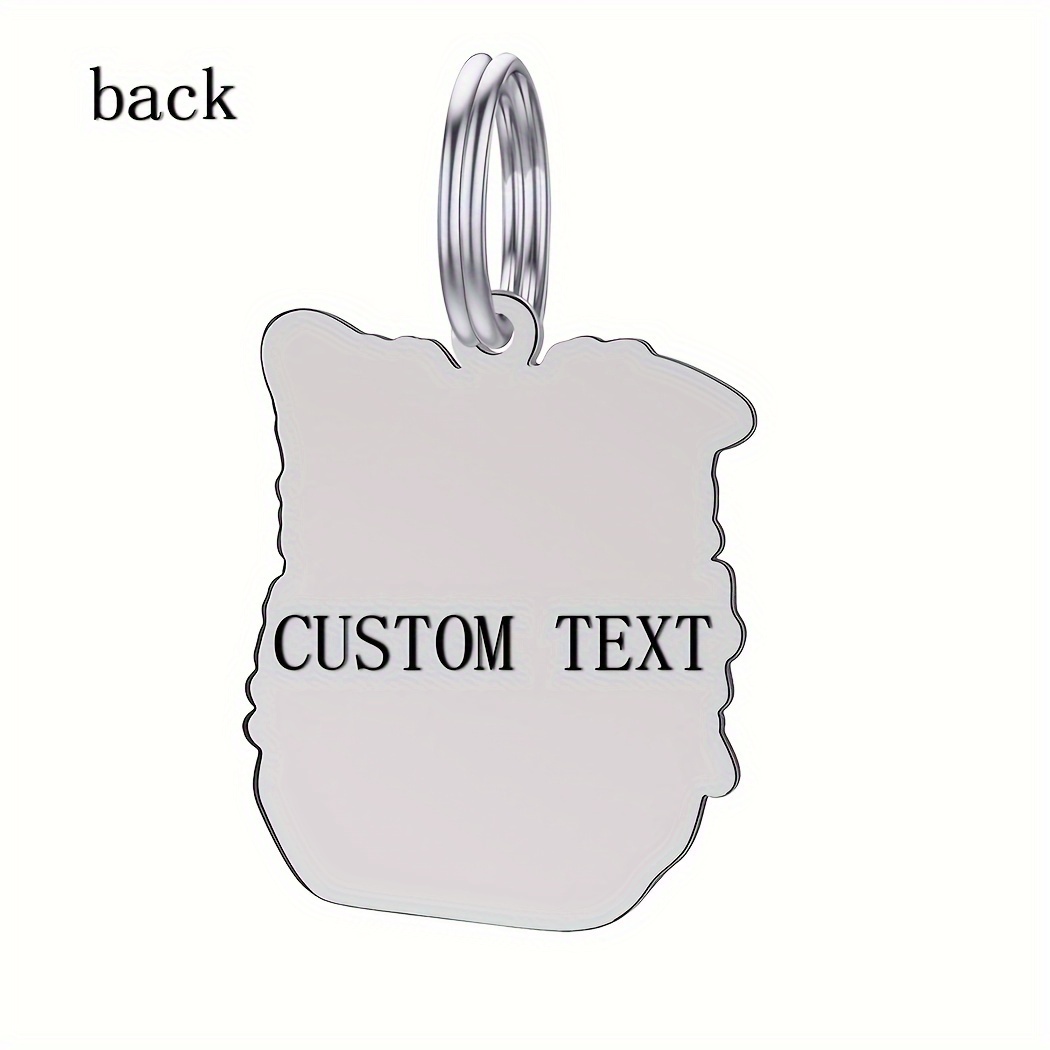 Personalized Custom Name Keyring Dog ID Tag, Stainless Steel Keychain