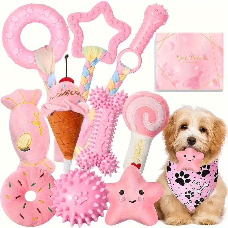 

5- Dog Toy Set - Non-toxic Thermoplastic , Pattern, Cleaning, Teething For Dental & Interactive , Suitable Dog Breeds