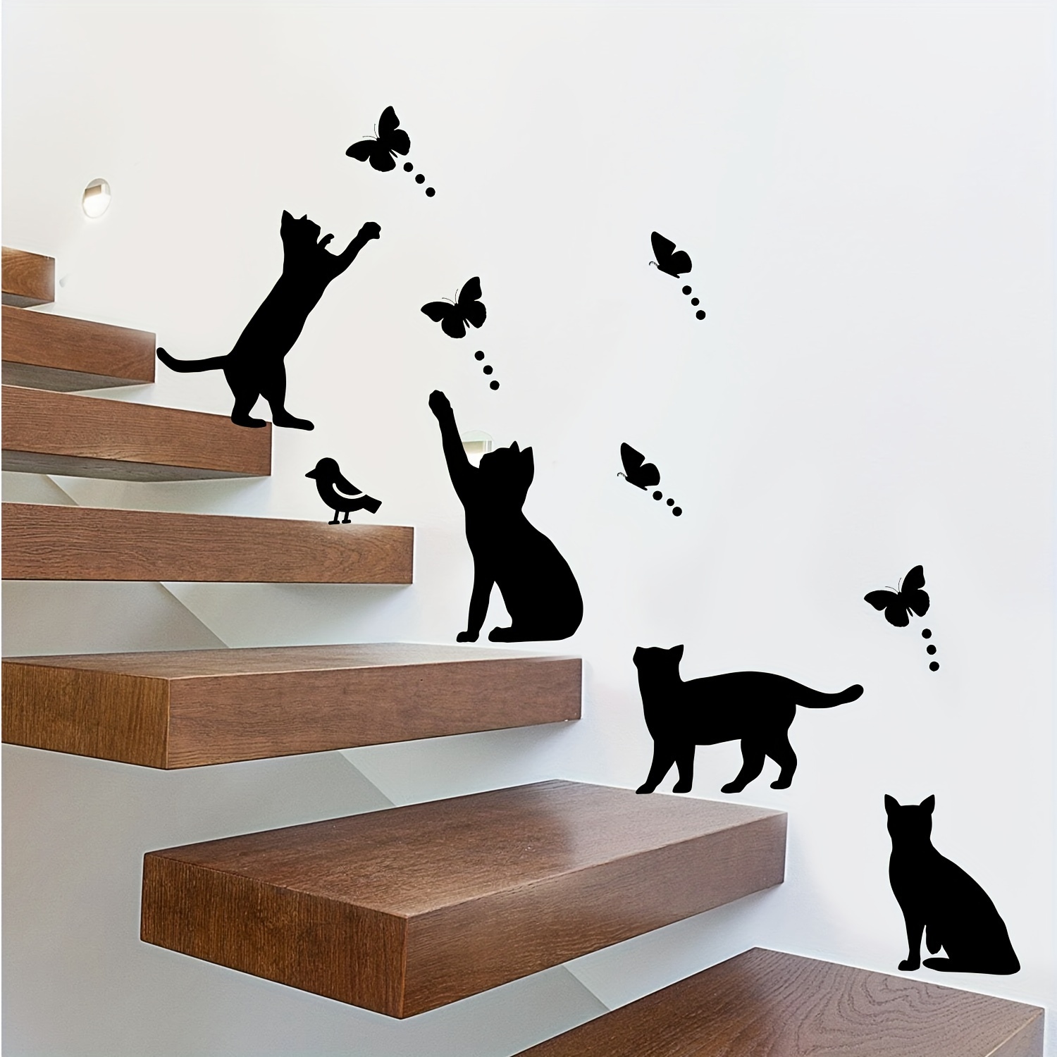 Cat & Wall Decal - Removable, Self-adhesive Sticker For Bedroom, Study, And Office Decor