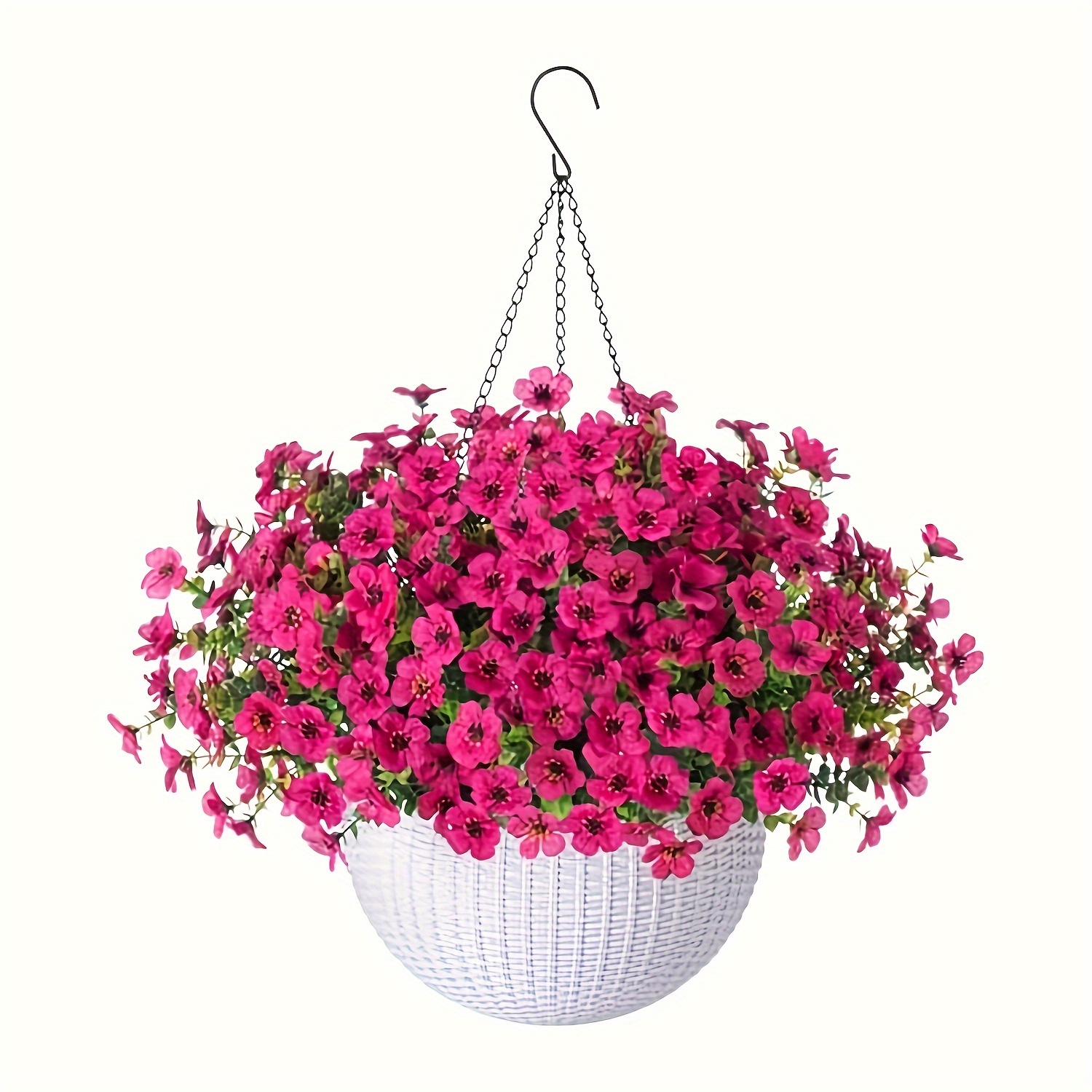 uv resistant artificial silk   basket bohemian   hanging planter for outdoor spring and summer decor ideal for porch patio balcony home garden 0