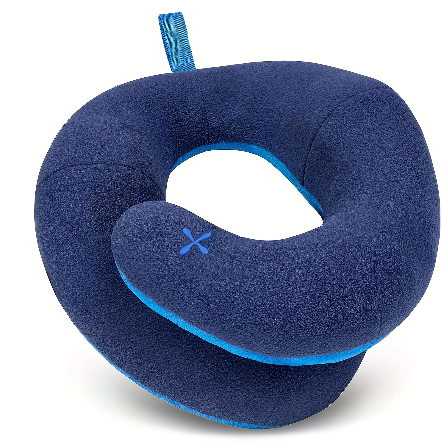 TEMU Travel Neck Pillow &ndash; Dual Support For Head, Neck, And Chin. Ideal For Long Flights, Sleeping, And Rides. Adjustable Size. Fully Washable