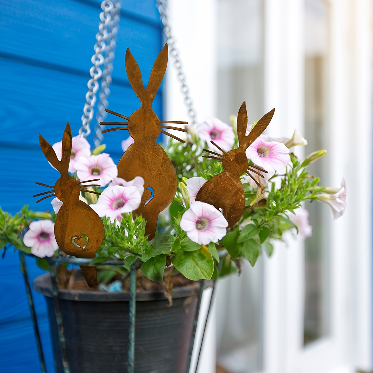 

Rustic Metal Garden Decor - Easter Hanging Ornaments For Indoor & Outdoor, Nature & Outdoor Theme, No Power Needed, Ideal For Garden Lovers & Outdoor Art Enthusiasts