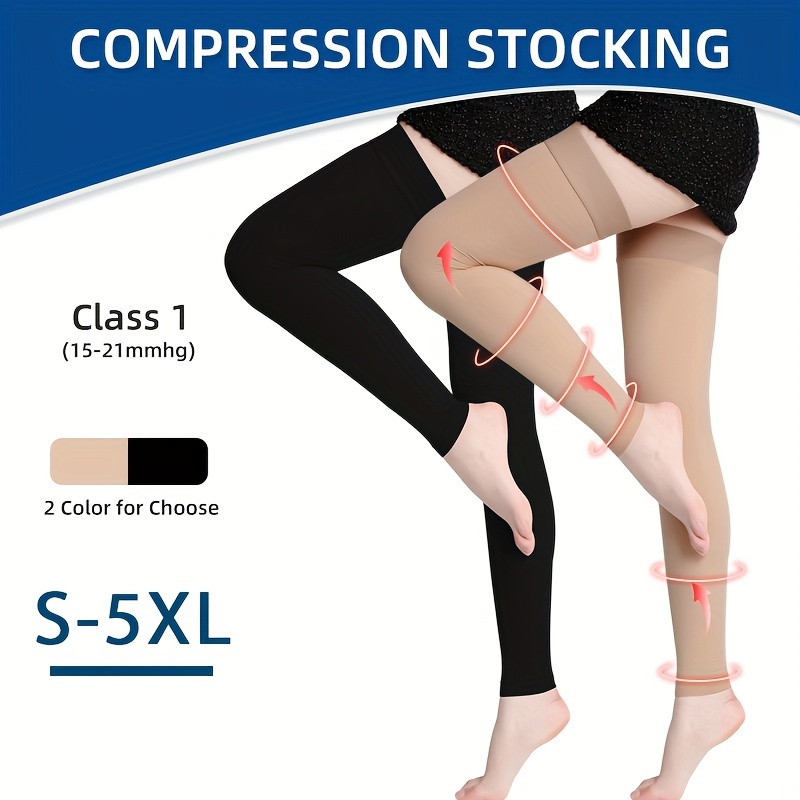 15-21mmHg Compression Stocking - Class 1 Footless Graduated Support Sock  for Men & Women