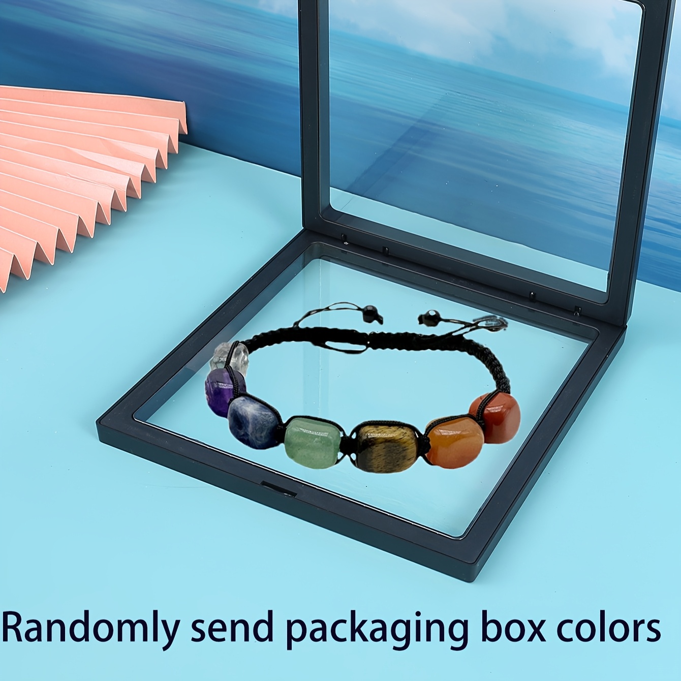 TEMU Men's Fashion Natural Stone Stretch Bracelet - Handcrafted Natural Stone Beads, Unisex Design With Braided Cord/elastic Cord