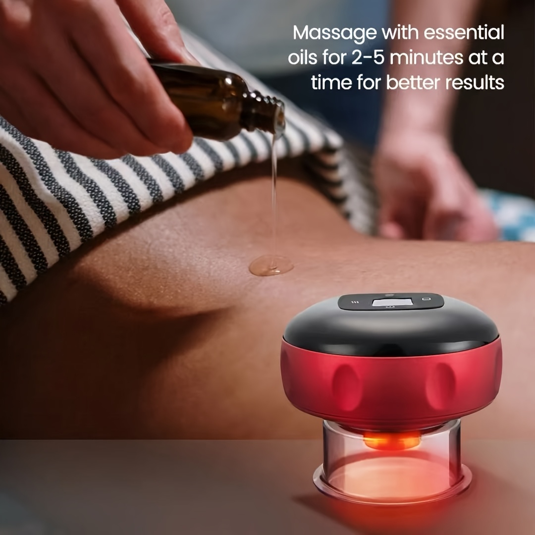 electric vacuum cupping machine usb rechargeable 36v or below 18650 battery back neck arm massager heating suction   for   Product details 2
