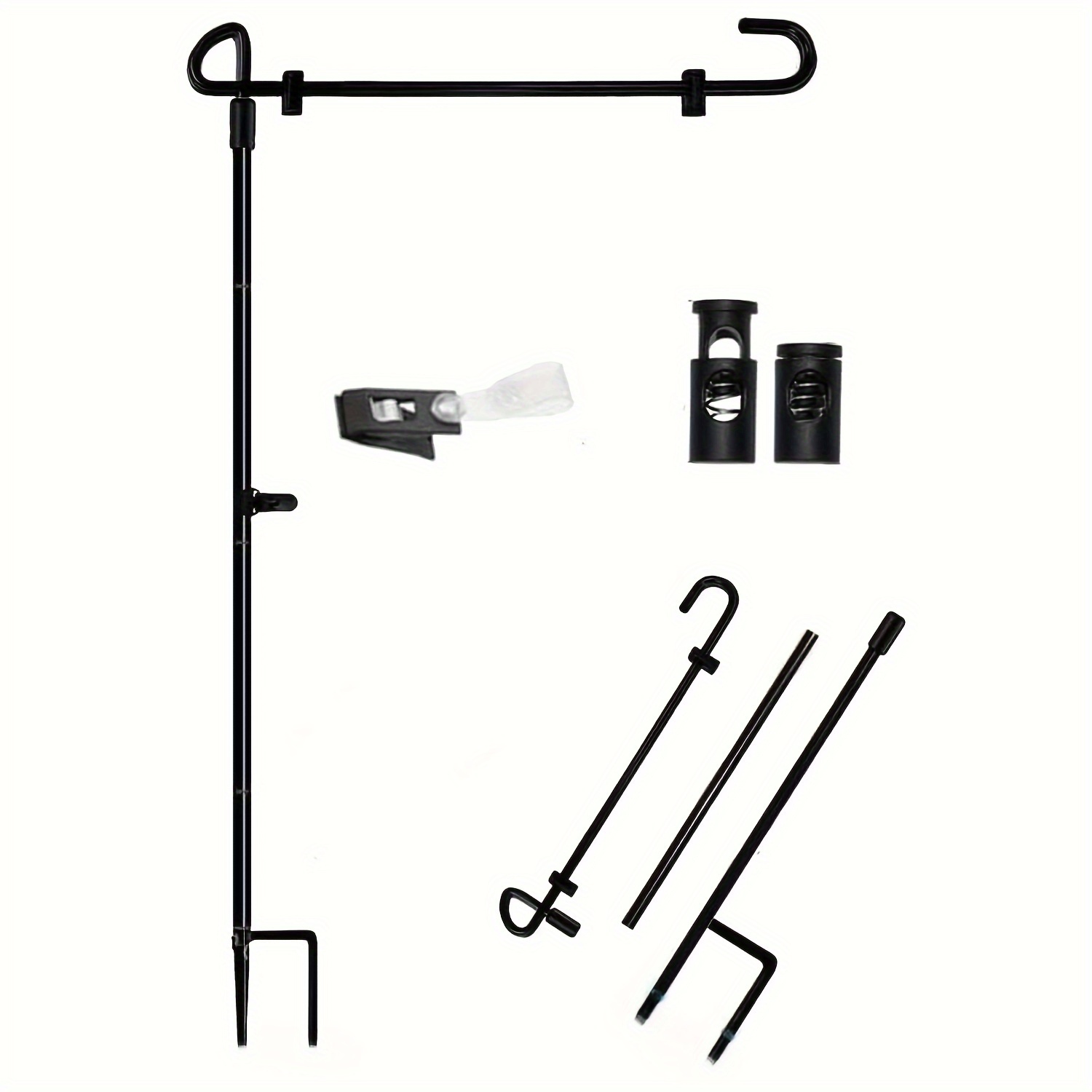 

Double-sided Metal Garden Flagpole Stand For Outdoor Decorations - Banner Pole With Camera Mount And Ground Stakes