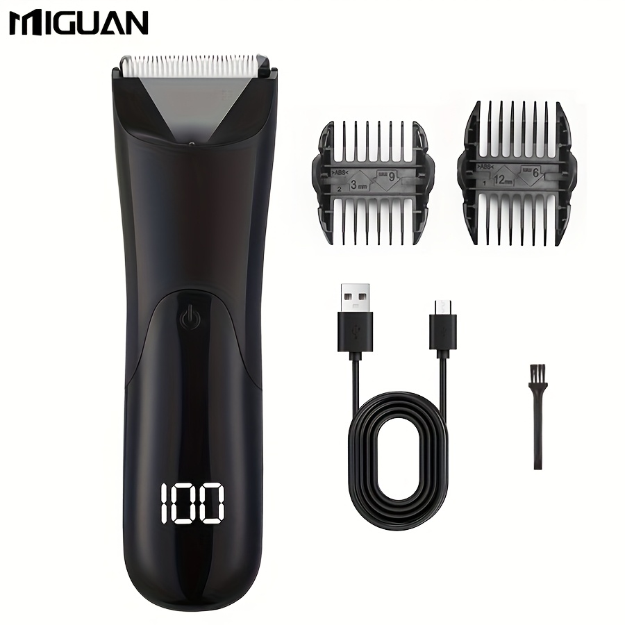 TEMU Electric Men's Body Trimmer - Usb Rechargeable, 500mah Lithium Battery, Ceramic Blade, Full Body Groomer For Beard, Hair & Ingrown Hairs, Shaver