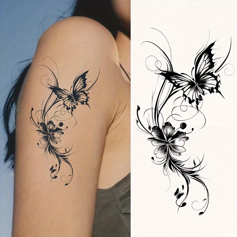 

Lost Butterfly Temporary Arm Tattoo Stickers - Waterproof, Lasts 1-2 Weeks, Realistic Non-reflective Design Tattoos Temporary Waterproof Long Lasting Tattoos Temporary Waterproof