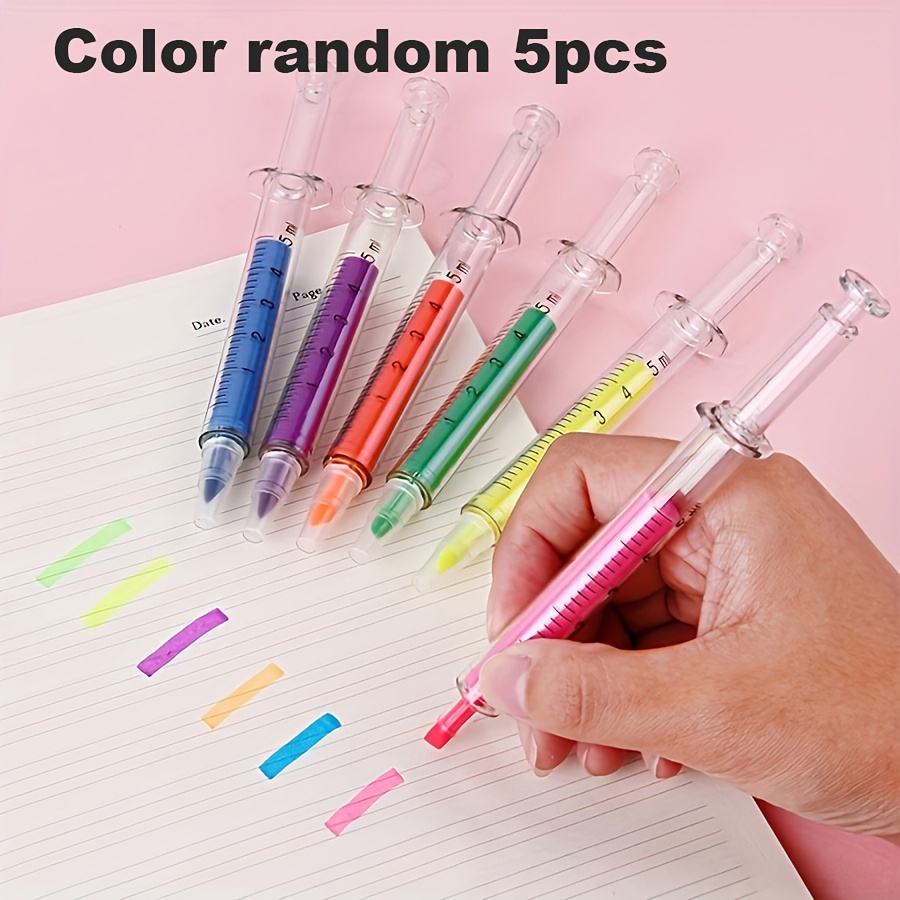 Random 5pcs Creative -style Colored Fluorescent Markers