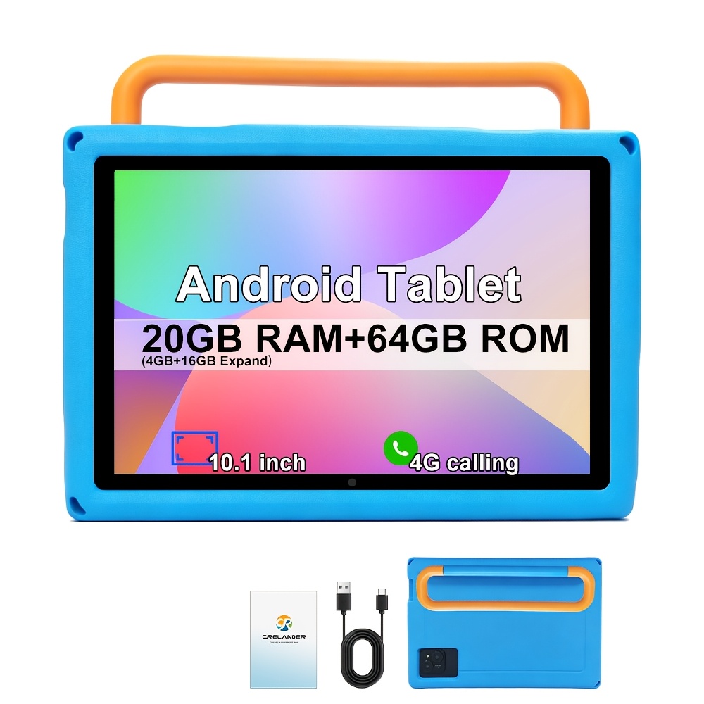 Image of Crelander 10.1 Inch 1280*800 Display 2-in-1 Tablet 13 Tablet Pc 20gb(4+16gb Expand) +64gb Rom/4g Lte Calling/dual Wifi/5000mah Battery/ Mtk Cpu/dual Camera/with Eva Protective Case/ Tablet Pc Pad