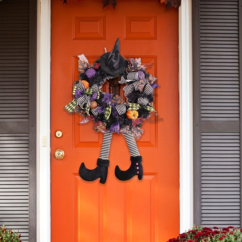 

Spooky Skeleton Halloween Door Wreath - Haunted House Theme, Indoor/outdoor Decorative Hanging For Horror Parties