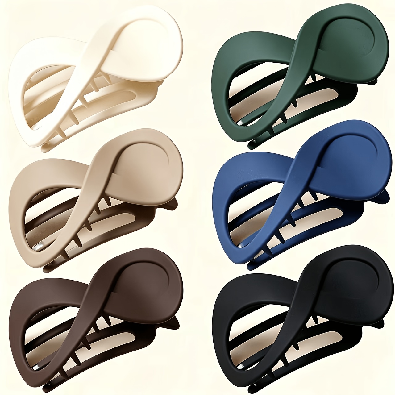 TEMU 3/6pcs/set Elegant Acrylic Matte Hair Clips - Large Unisex Solid Color Plastic Hair Additions For Hair, Styling Hair Additions For Women And