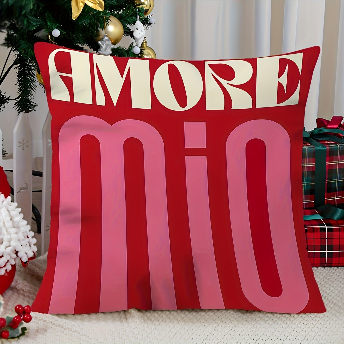 E-shop 2D Flat - 1 Stück, "Love Me" Kissenbezug, einseitiger Druck, ohne Füllung, 17.72X17.72 Zoll, Geburtstagsgeschenk, Valentinstag, Weihnachten,