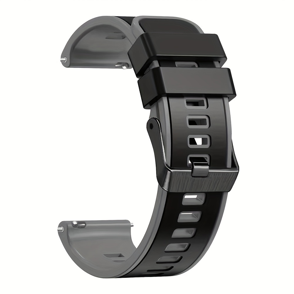 TEMU 1pc 22mm Silicone Sports Watch Band, Fashionable Non-textile Breathable Strap With Deployant Clasp, Replacement Accessory For Huawei For For