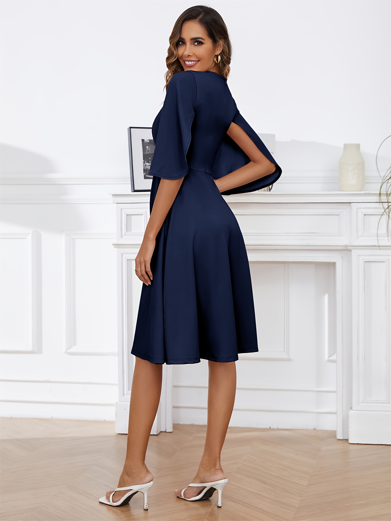 formal swing dresses for women semi wedding guest a line dress 3 4 summer swing dress