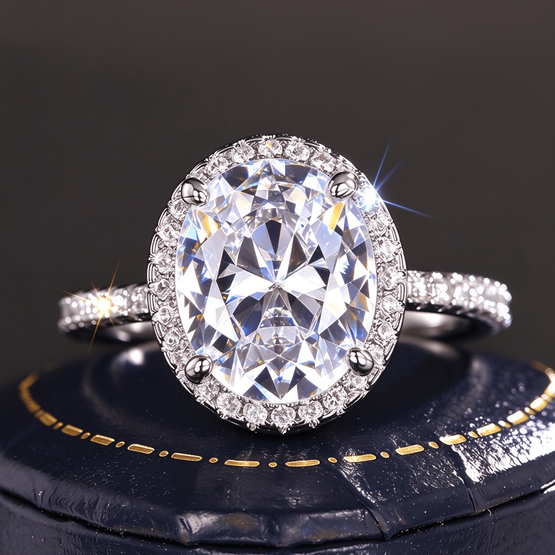 Women's 925 Silver Simple Elegant Ring with Synthetic Zirconia