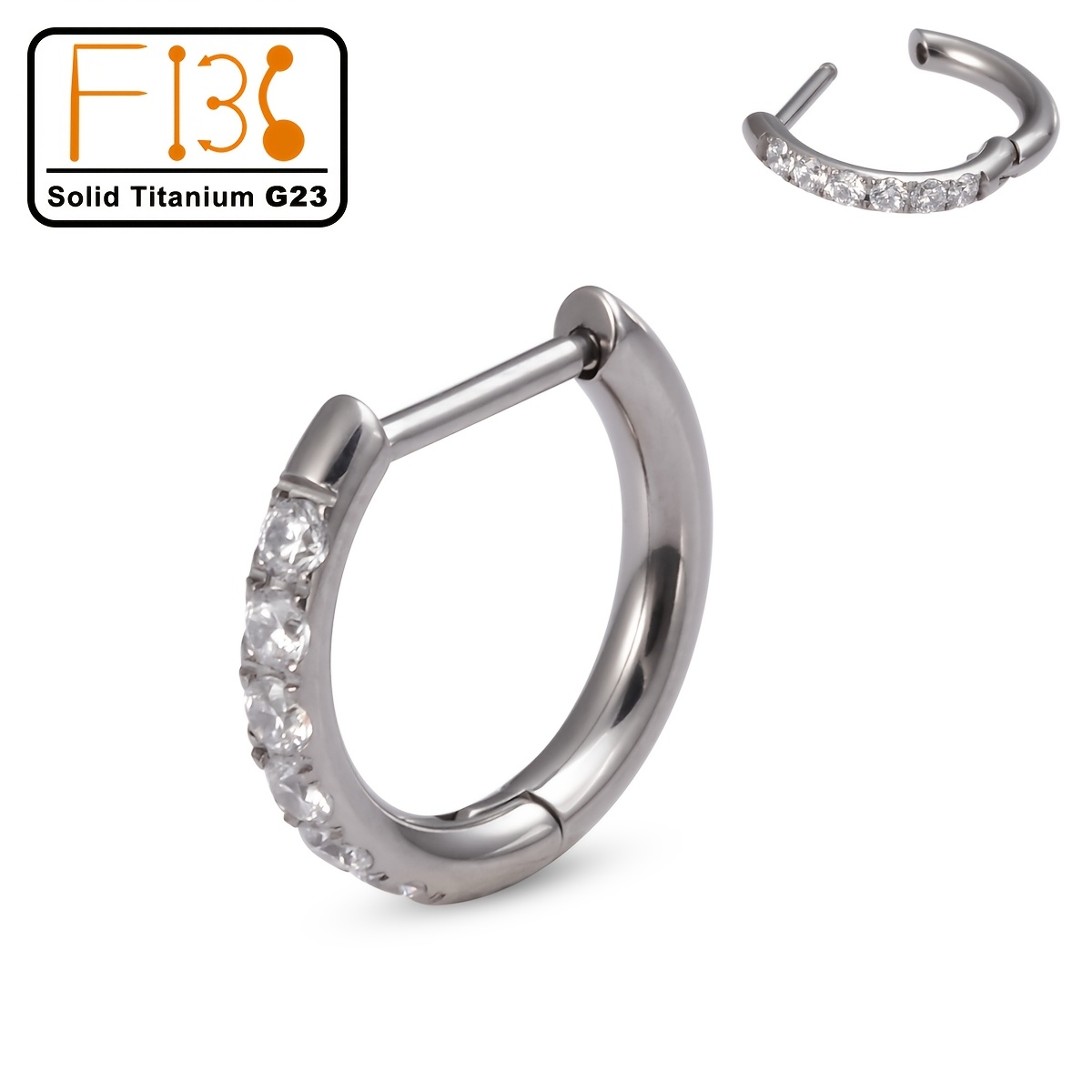 TEMU 1pc Titanium D-shaped Nose Ring 18g Small Huggie Hoop Earrings Cartilage Sensitive Ears For Multiple Piercing Cartilage Hoop Earring Stack