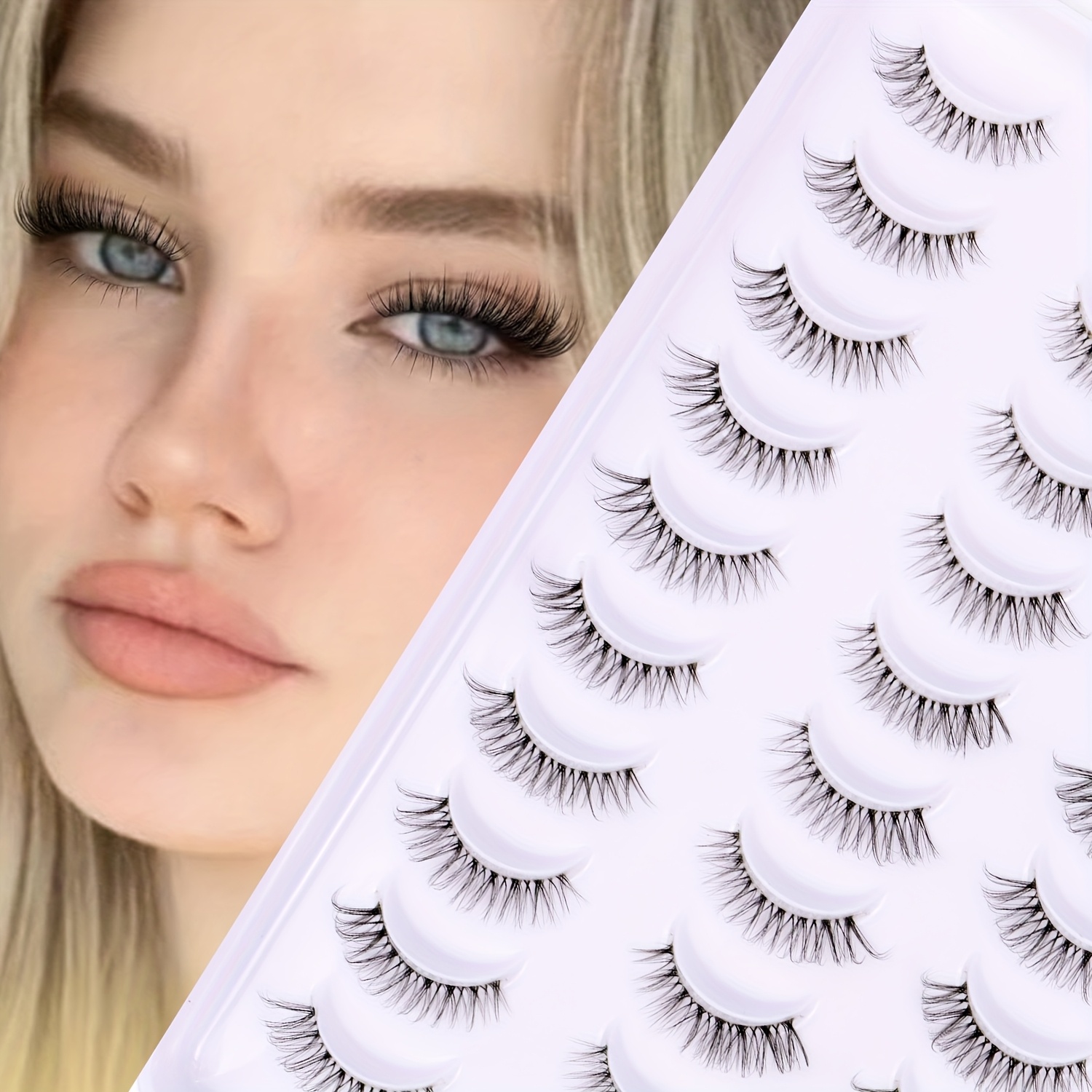 20 Pairs Of False Eyelashes, Natural Looking Cat Eye Eyelashes With 3d Light , , Fluffy, And Extended Eyelashes