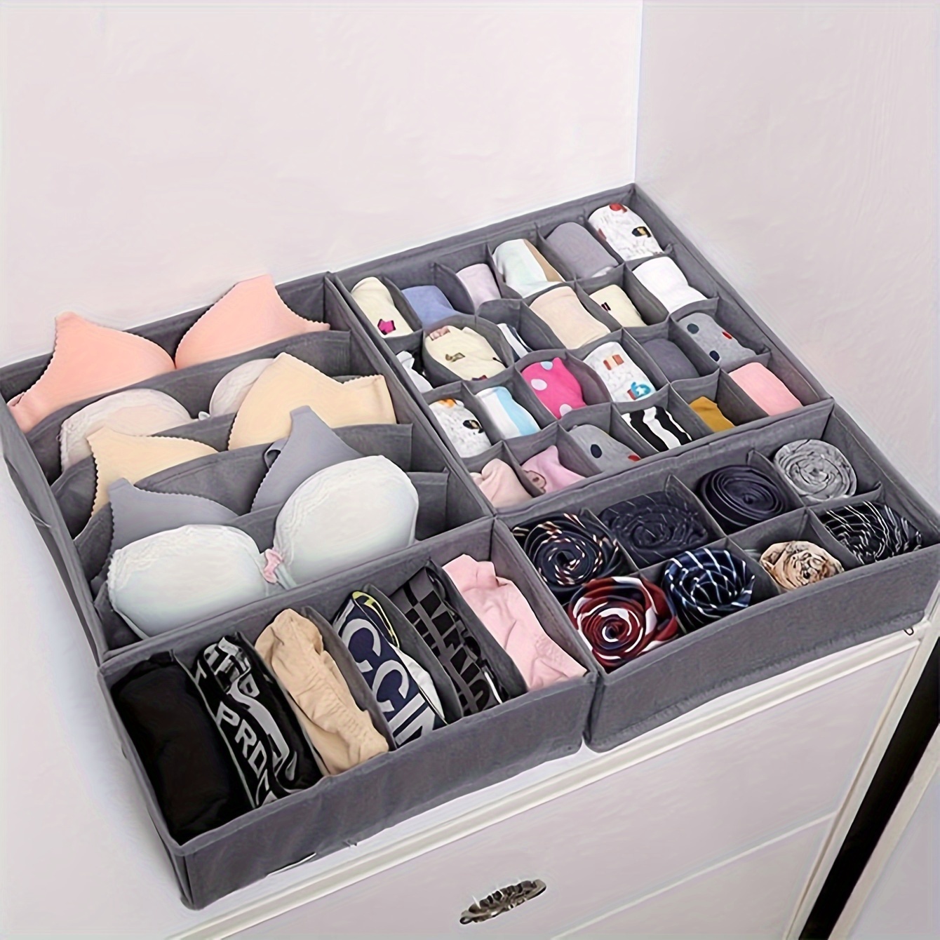 

Underwears Socks Storage Box, Simple Space Saving Container, Wardrobe Clothes Organizer